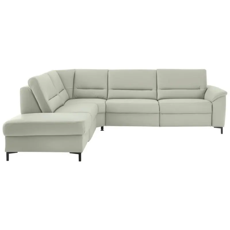 Ecksofa in Echtleder Silberfarben 249/290 cm