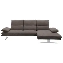 Ecksofa in Webstoff Braun 291/164 cm