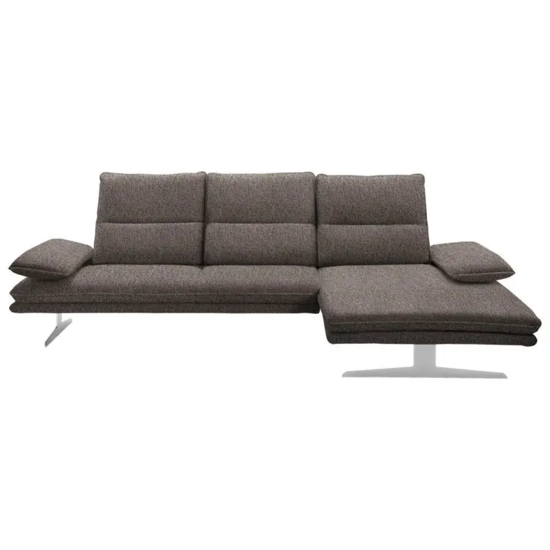 Ecksofa in Webstoff Braun 291/164 cm
