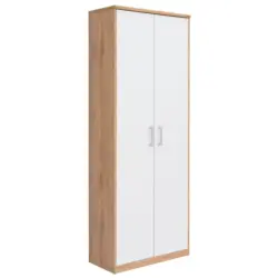 Mehrzweckschrank 72/194/36 cm in Wei&szlig;, Eiche Wotan