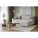 XXXLutz Lauterach - Ihr M&ouml;belhaus bei Bregenz Ecksofa Nikas in Flachgewebe Creme 227/156 cm