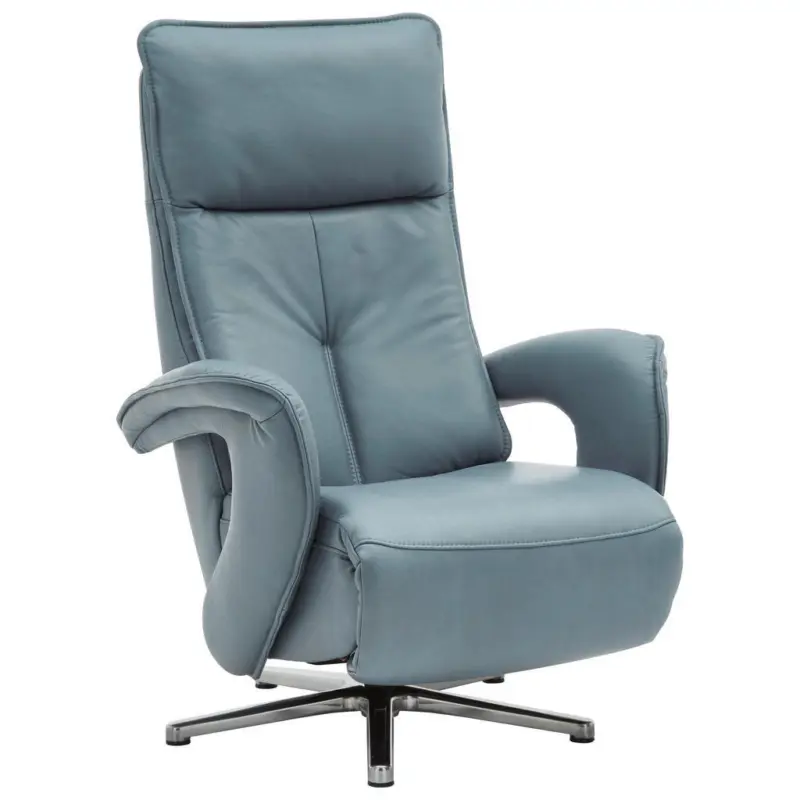 Relaxsessel in Leder Hellblau