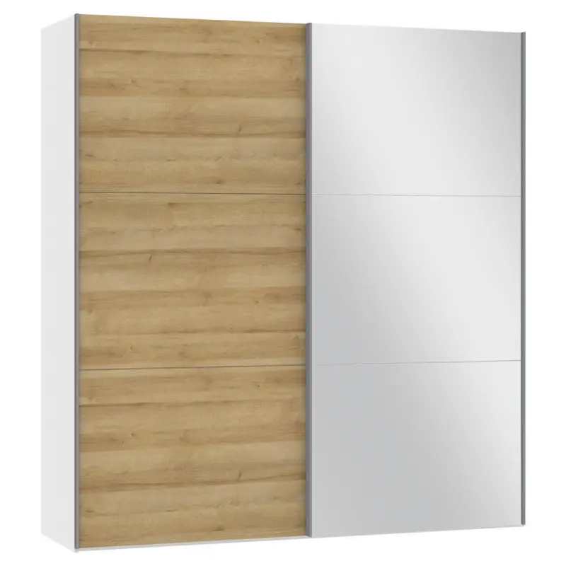 Schwebet&uuml;renschrank in Wei&szlig;, Eichefarben