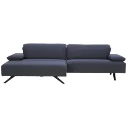 Ecksofa Biella in Flachgewebe Dunkelblau 164/280 cm