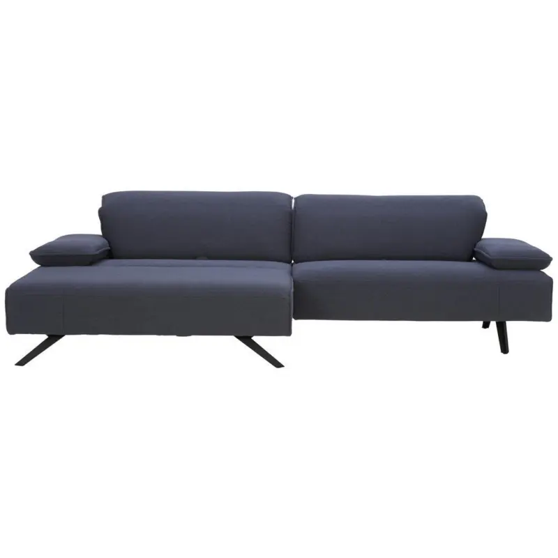 Ecksofa Biella in Flachgewebe Dunkelblau 164/280 cm