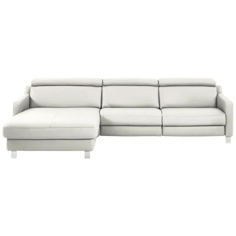 Ecksofa in Echtleder Creme 176/291 cm