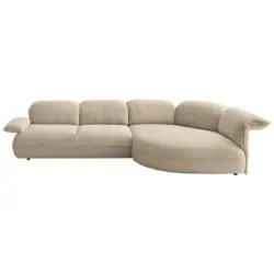 Ecksofa in Cord Beige 343/154 cm