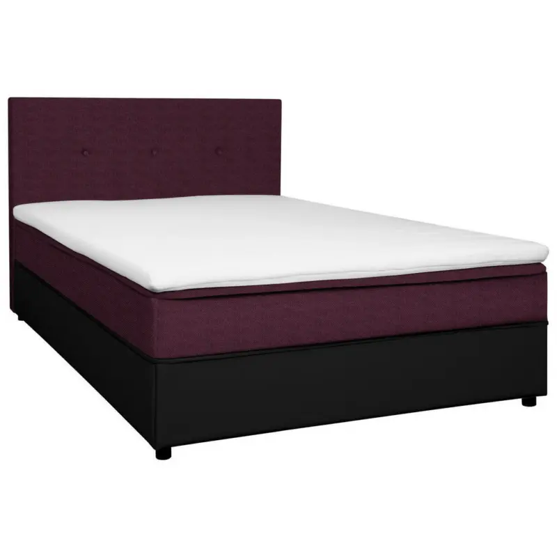 Boxbett 180/200 cm in Schwarz, Brombeere