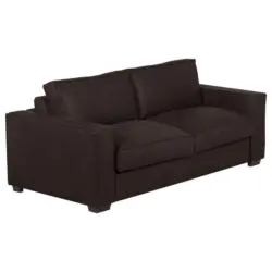 Schlafsofa in Echtleder Dunkelbraun