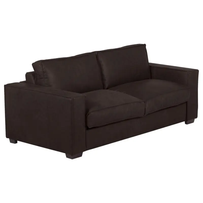 Schlafsofa in Echtleder Dunkelbraun