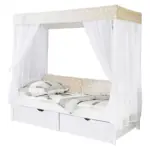 XXXLutz Lauterach - Ihr M&ouml;belhaus bei Bregenz Himmelbett 90/200 cm in Wei&szlig;, Beige