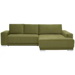 Ecksofa in Samt Gr&uuml;n