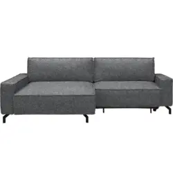 Ecksofa in Mikrovelours Grau 164/246 cm