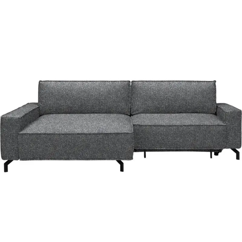 Ecksofa in Mikrovelours Grau 164/246 cm