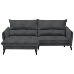 Ecksofa in Velours Anthrazit 170/238 cm