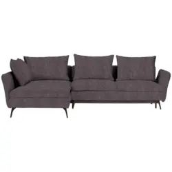 Ecksofa in Webstoff Grau 182/280 cm