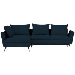 Ecksofa in Webstoff Petrol 182/280 cm