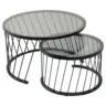 Couchtischset in Metall, Glas 70/70/42 cm