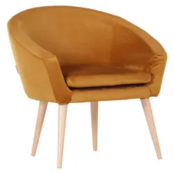 Sessel in Flachgewebe Goldfarben