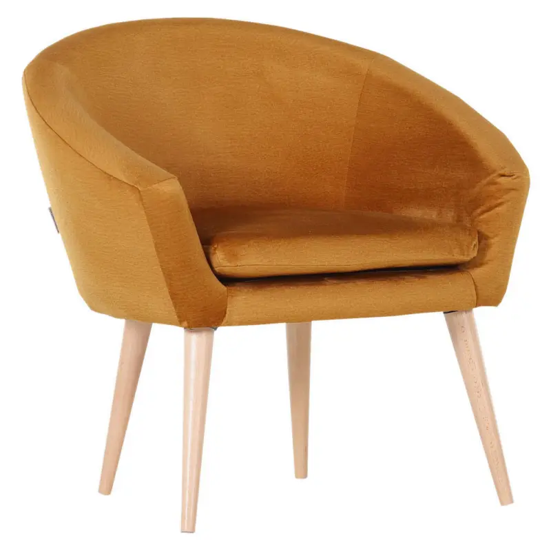 Sessel in Flachgewebe Goldfarben