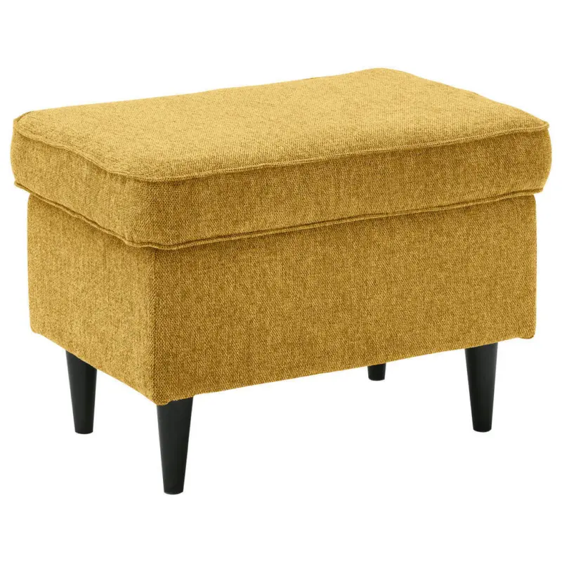 Hocker in Textil, Holzwerkstoff Gelb