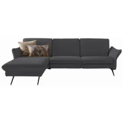 Ecksofa in Mikrofaser Dunkelbraun 158/262 cm