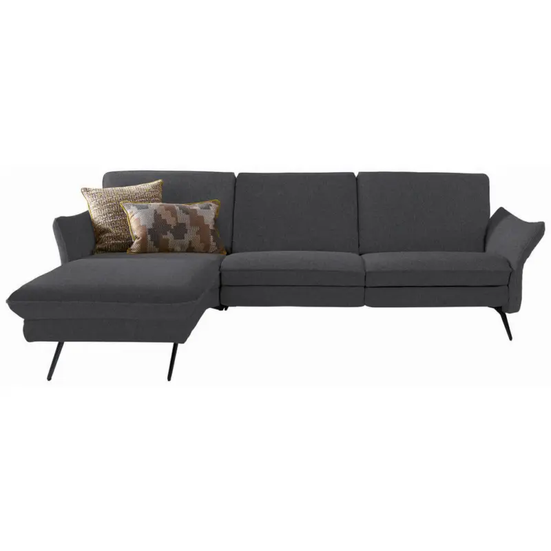 Ecksofa in Mikrofaser Dunkelbraun 158/262 cm
