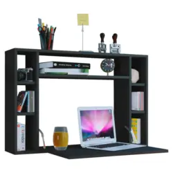 Laptoptisch 90/20/60 cm Schwarz klappbar, Regal, Wandmontage