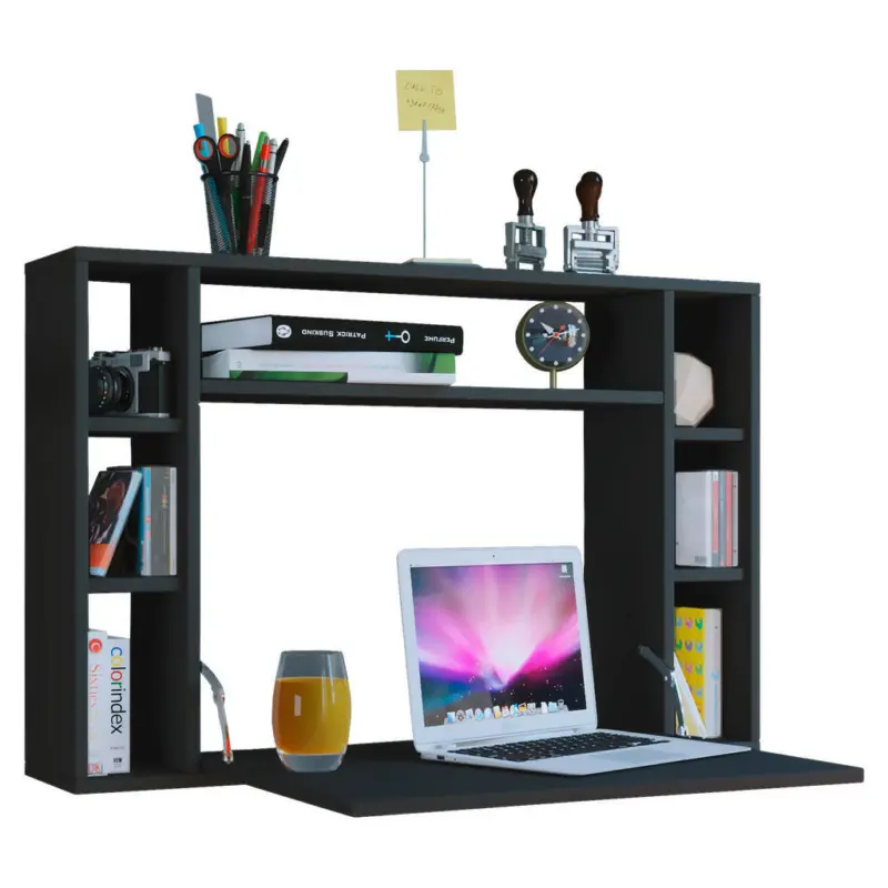 Laptoptisch 90/20/60 cm Schwarz klappbar, Regal, Wandmontage