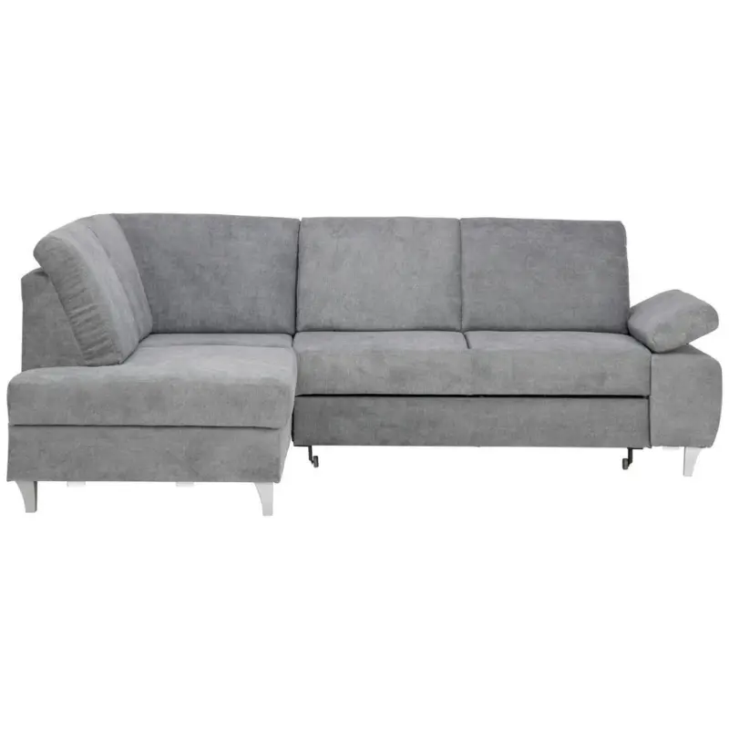Ecksofa in Flachgewebe Dunkelgrau 186/255 cm