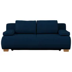 Boxspringsofa in Webstoff Dunkelblau Skandinavisch