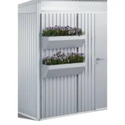 Blumenkasten-Set 82/188/25 cm Silberfarben