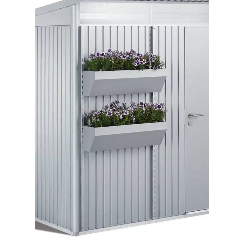 Blumenkasten-Set 82/188/25 cm Silberfarben