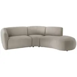Ecksofa in Mikrofaser Taupe 276/182 cm