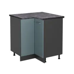 Eckunterschrank R-Line Blau-Grau 75.6 cm , AP Anthrazit