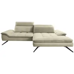 Ecksofa in Webstoff Creme 288/179-202 cm