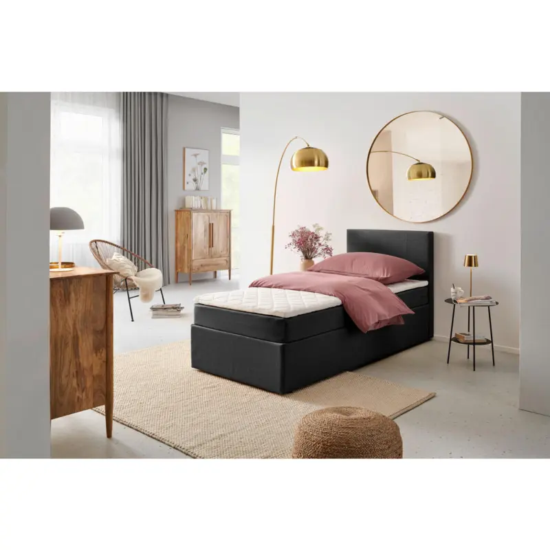 Boxbett 90/200 cm in Grau