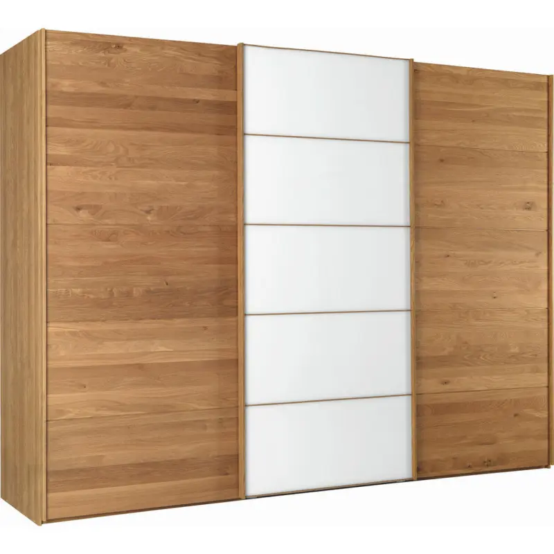 Schwebet&uuml;renschrank in Wei&szlig;, Eichefarben