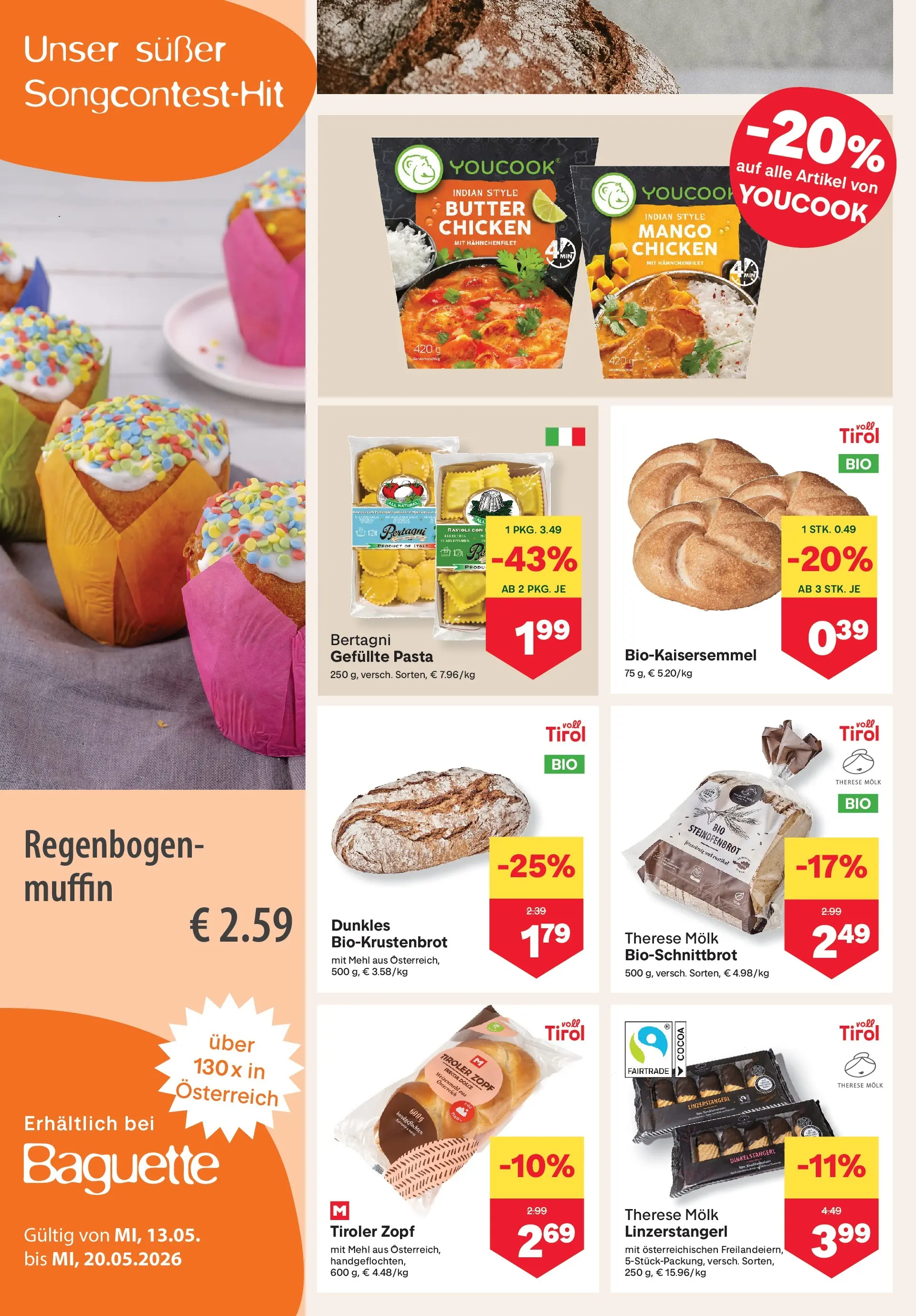MPREIS St.Gallenkirch von 13.05.2026 - Aktuelle Angebote | Seite: 4 | Produkte: Pasta, Mango, Jääkaappipakastin, Butter