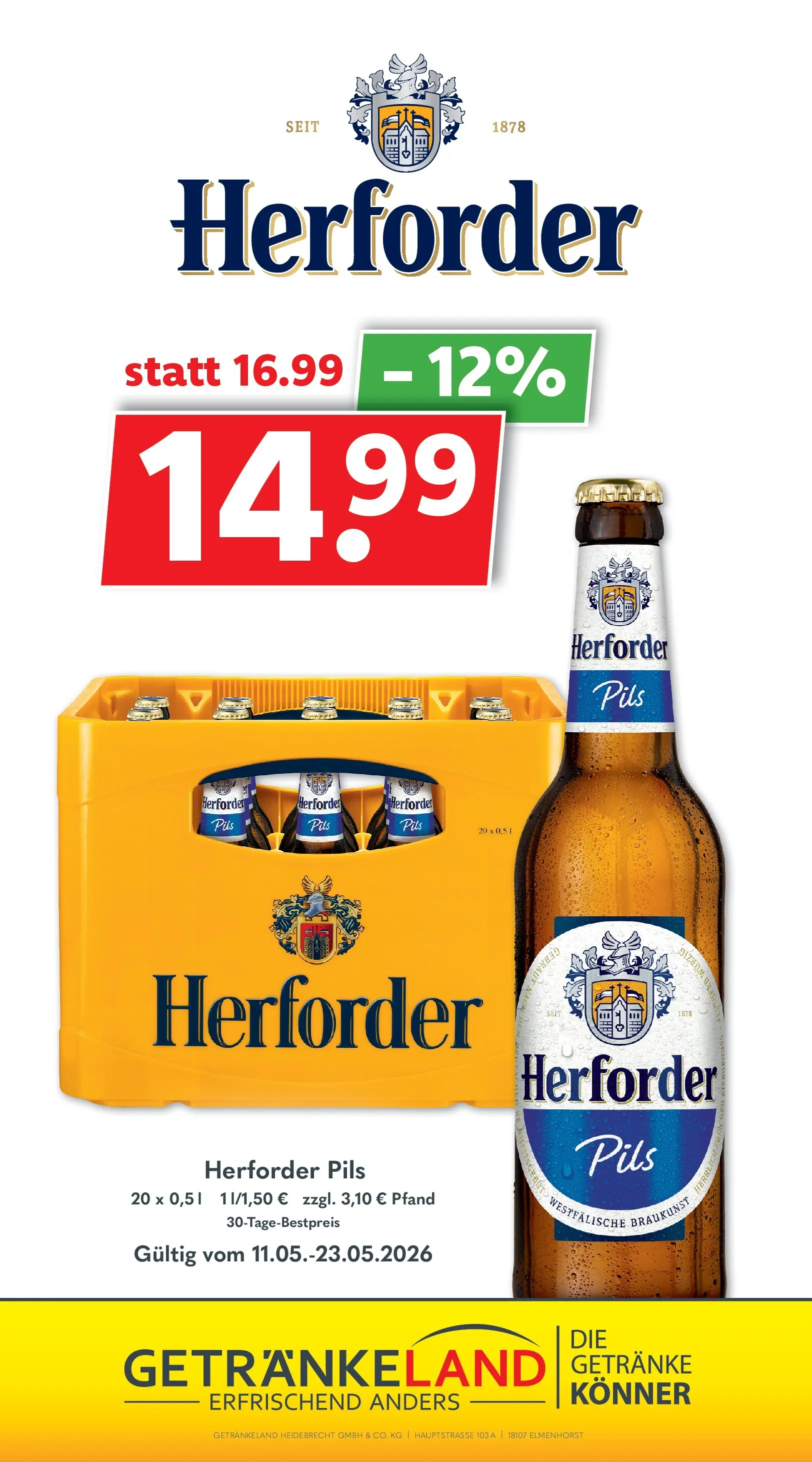 Getränkeland - Getränkeland: Getränkeangebote (ab 10.05.2026) zum Blättern | Seite: 12 | Produkte: Pils
