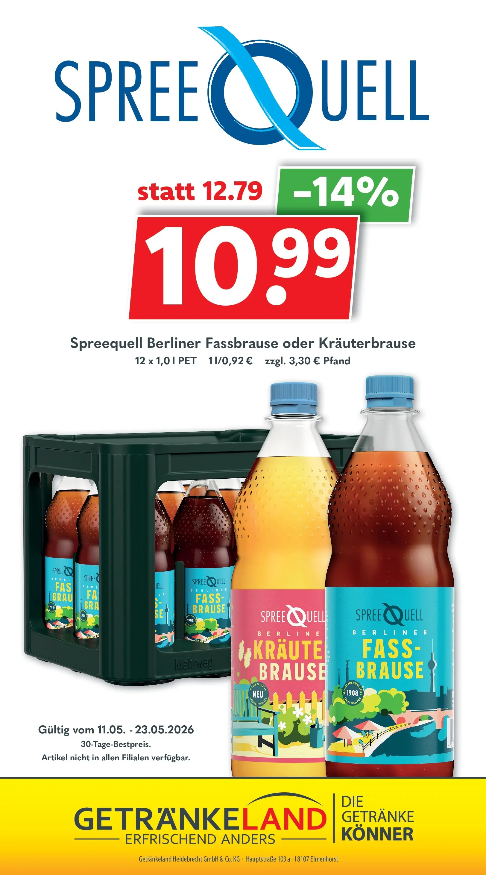 Getränkeland - Getränkeland: Getränkeangebote (ab 10.05.2026) zum Blättern | Seite: 14 | Produkte: Berliner, Fassbrause