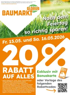 Globus Baumarkt Prospekt Göttingen	 ab 15.05.2026 gültig