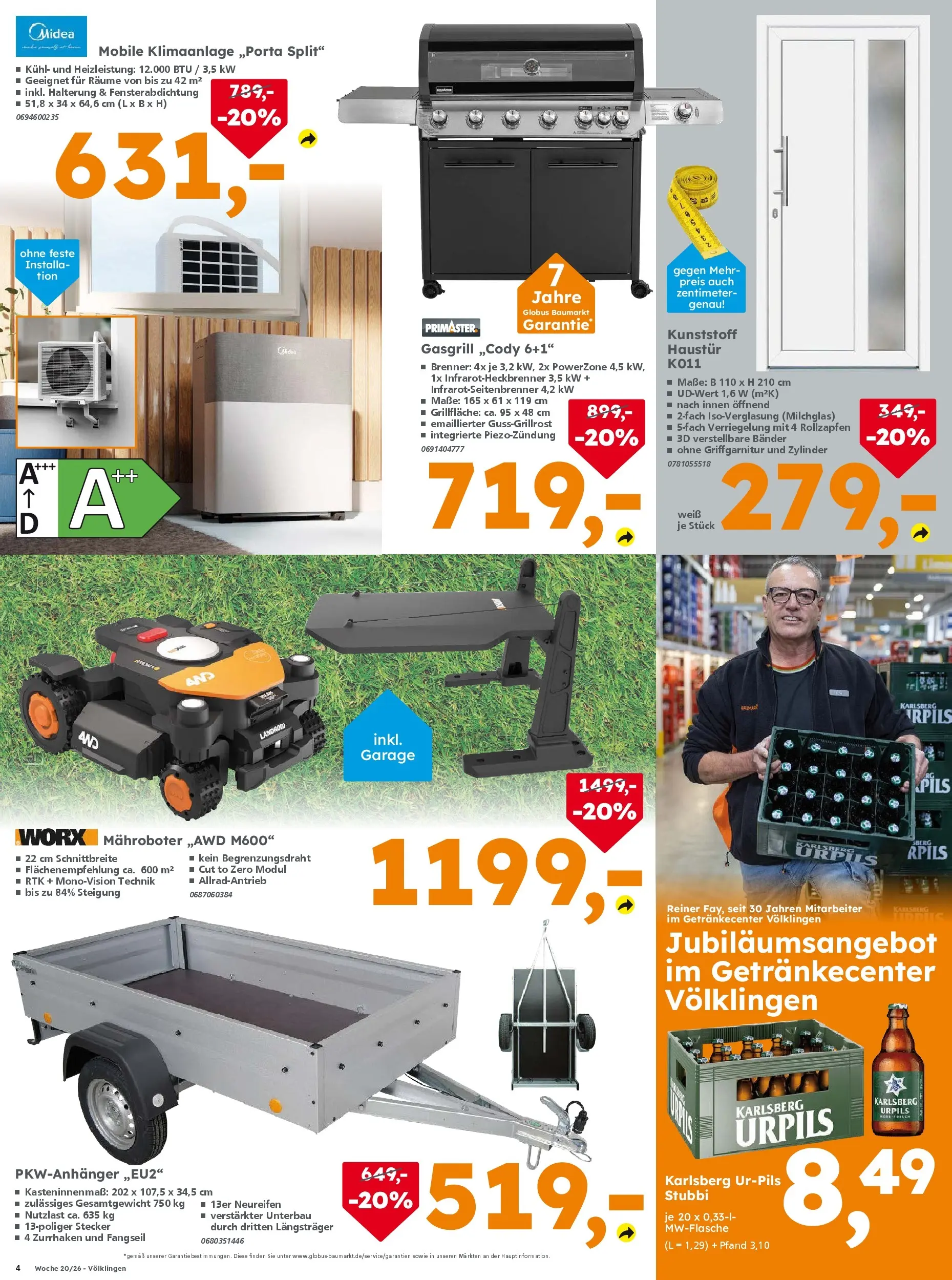 Globus Baumarkt Prospekt Heusweiler	 (ab 15.05.2026) zum Blättern | Seite: 5 | Produkte: Klimaanlage, Pils