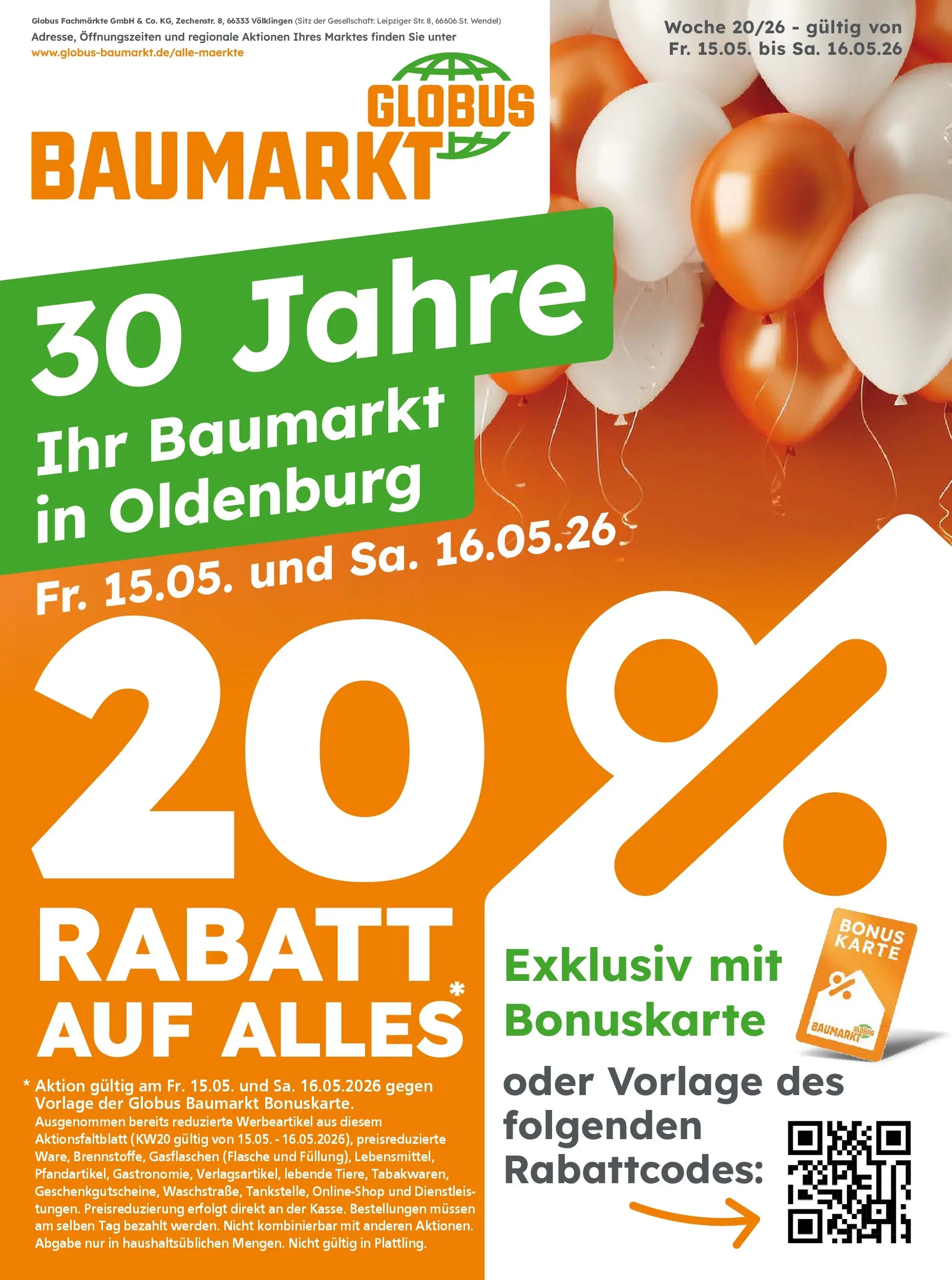 Globus Baumarkt Prospekt Oldenburg	 (ab 15.05.2026) zum Blättern | Seite: 1