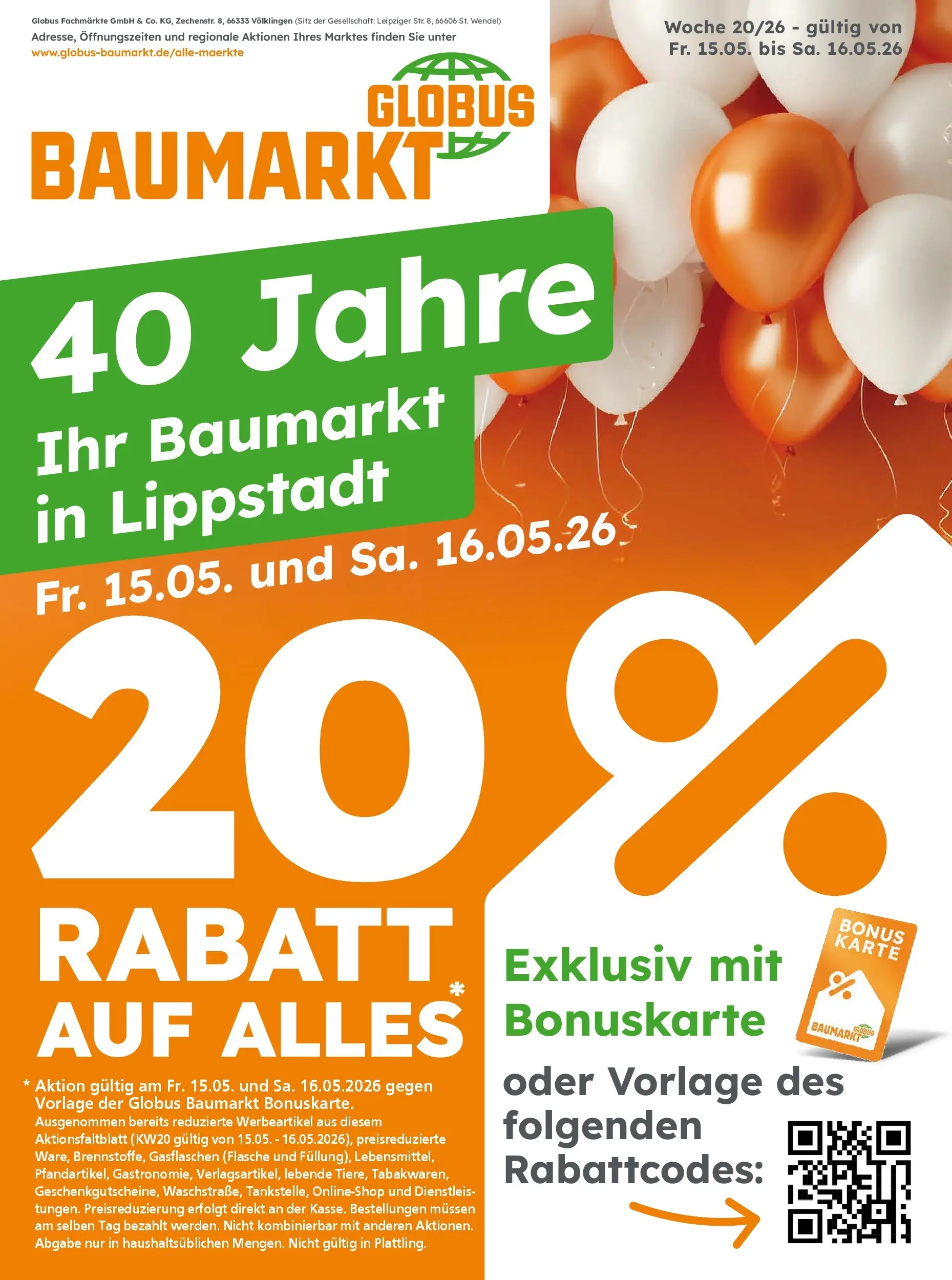 Globus Baumarkt Prospekt Lippstadt	 (ab 15.05.2026) zum Blättern | Seite: 1