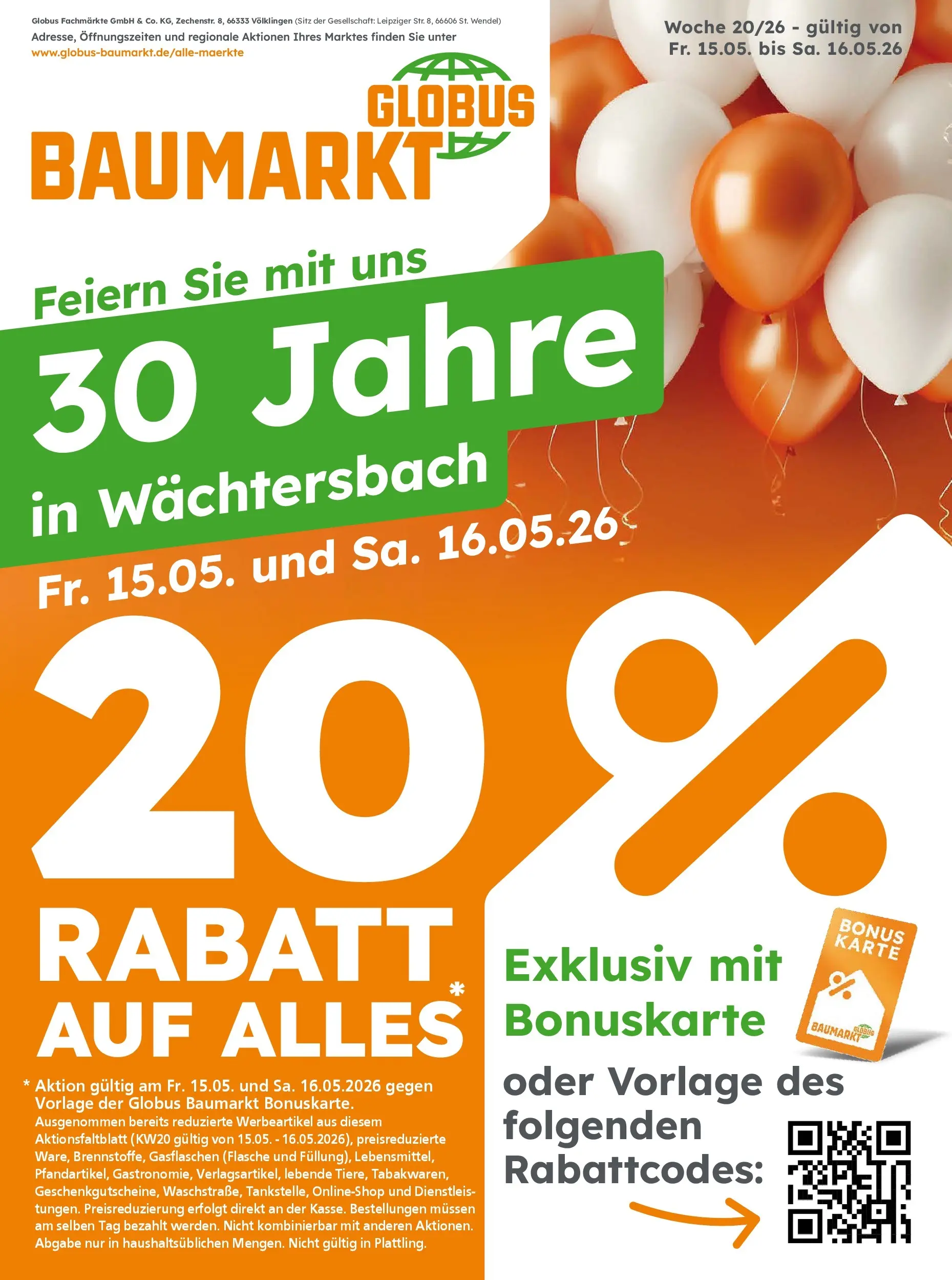 Globus Baumarkt Prospekt Wächtersbach	 (ab 15.05.2026) zum Blättern | Seite: 1