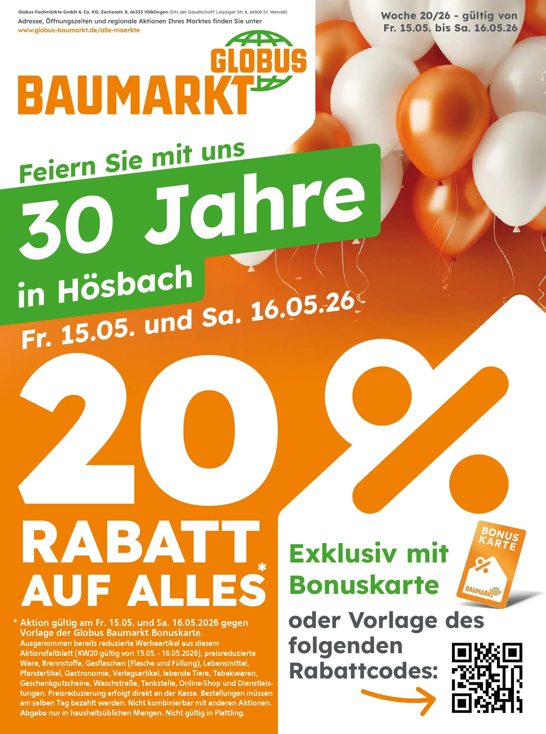Globus Baumarkt Prospekt Hösbach	 (ab 15.05.2026) zum Blättern | Seite: 1
