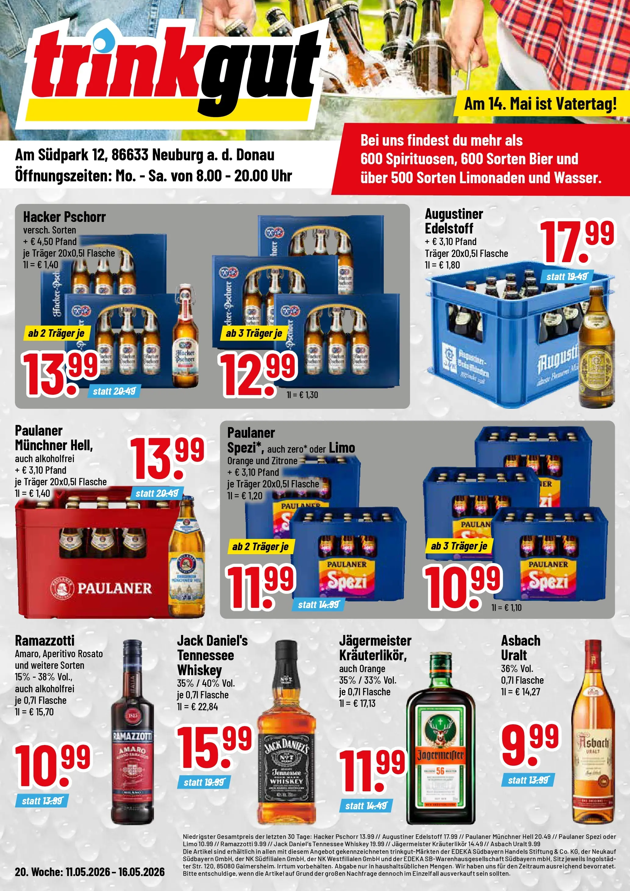 Trinkgut Prospekt Neuburg An Der Donau	 (ab 10.05.2026) » Angebote online | Seite: 1 | Produkte: Jack Daniel's, Jägermeister, Zitrone, Paulaner