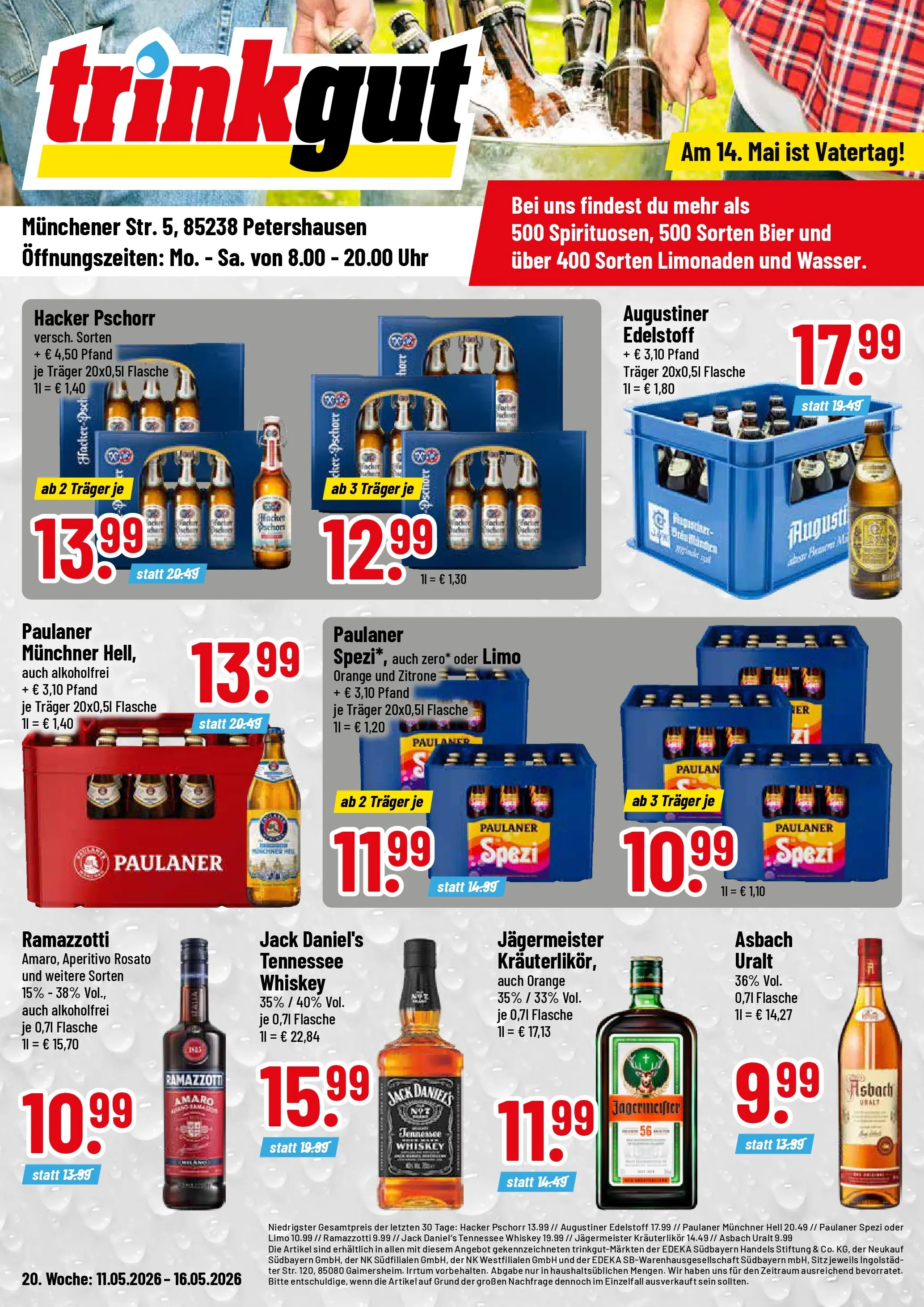 Trinkgut Prospekt Petershausen	 (ab 10.05.2026) » Angebote online | Seite: 1 | Produkte: Zitrone, Whiskey, Uhr, Paulaner