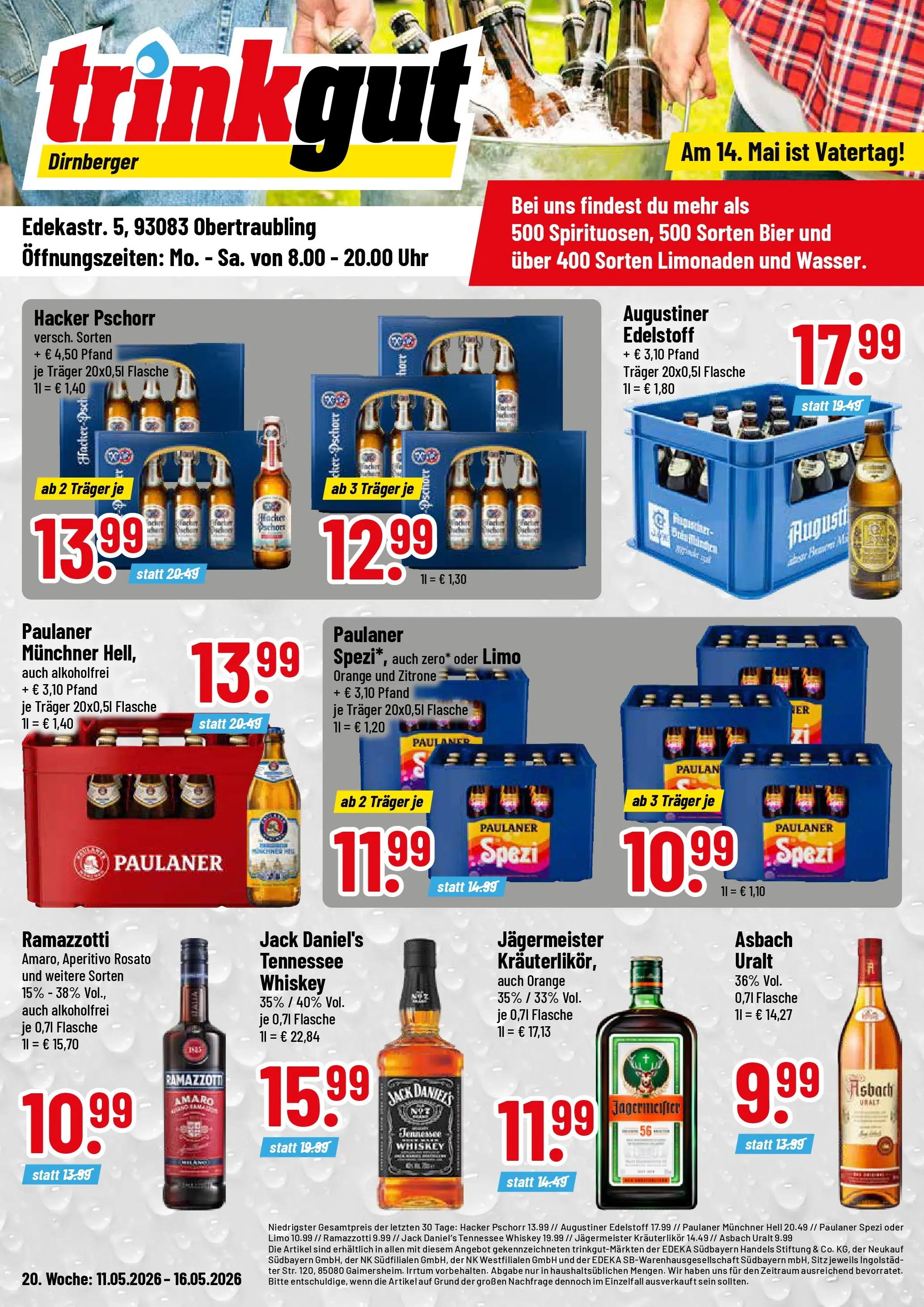 Trinkgut Prospekt Obertraubling	 (ab 10.05.2026) » Angebote online | Seite: 1 | Produkte: Paulaner spezi, Jack Daniel's, Jägermeister, Paulaner